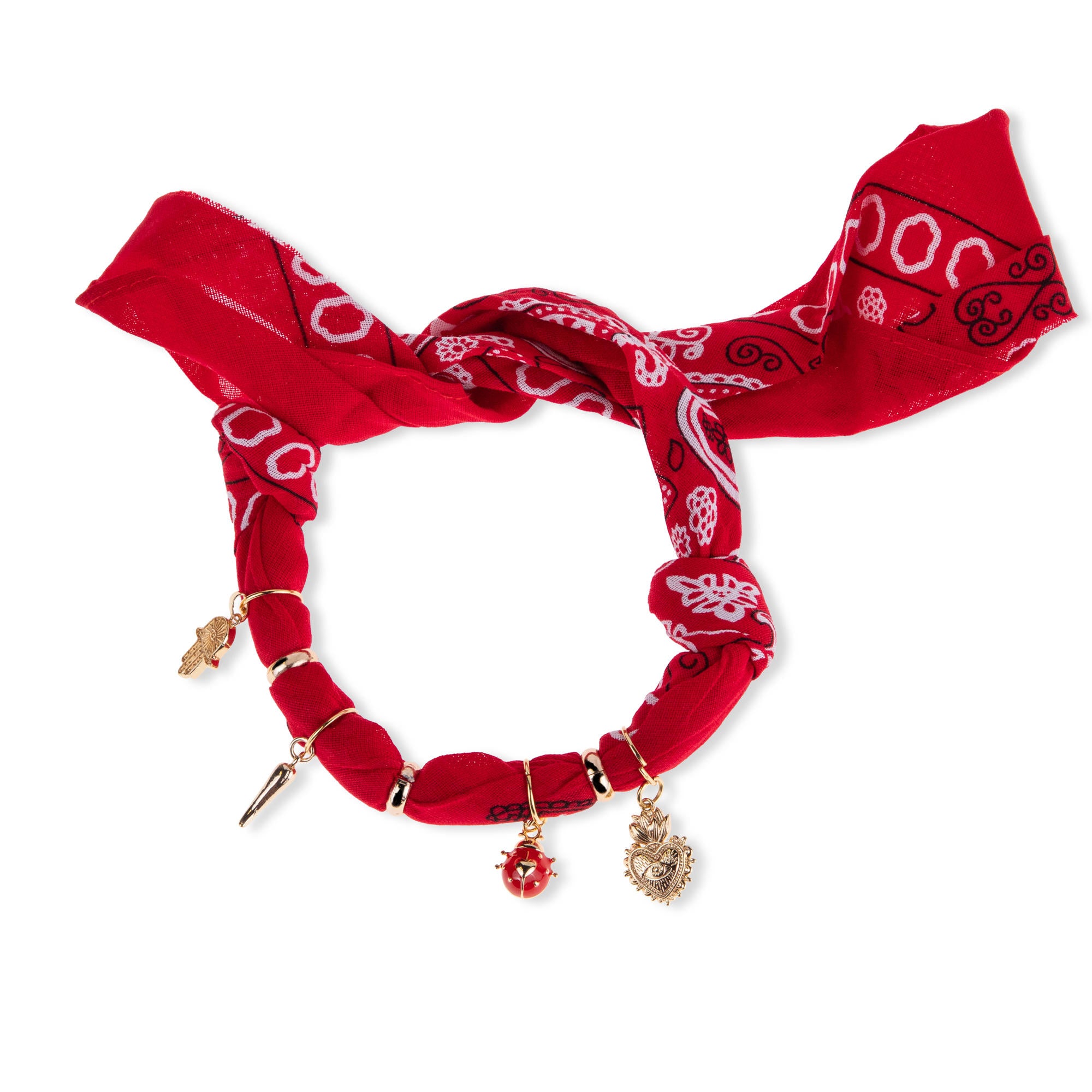 Bandana con dijes de catarina proteccion y buena suerte 65cm