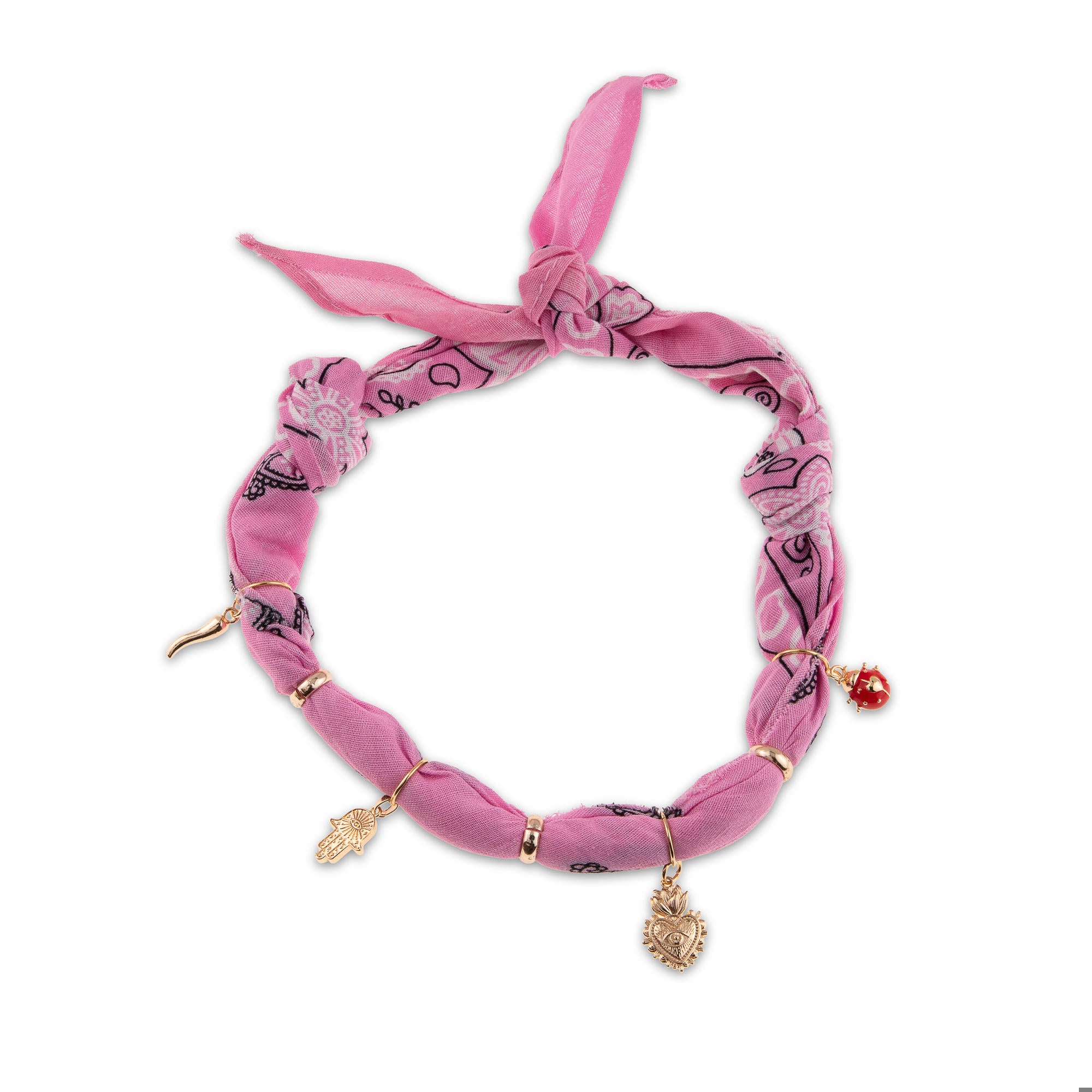 Bandana con dijes de catarina proteccion y buena suerte 65cm