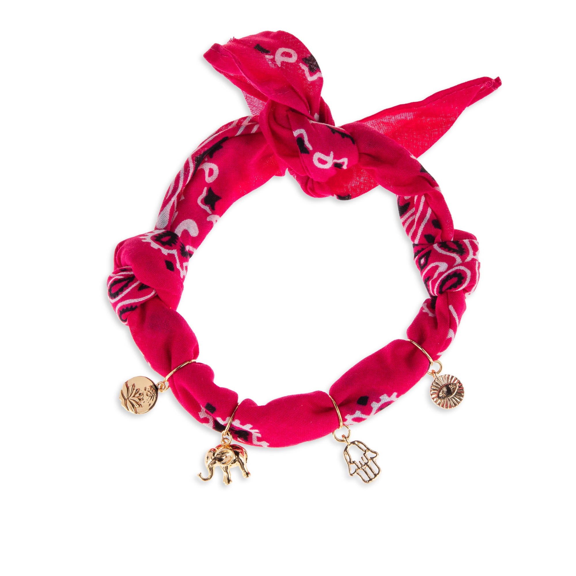 Bandana con dijes de proteccion y abundancia 65cm