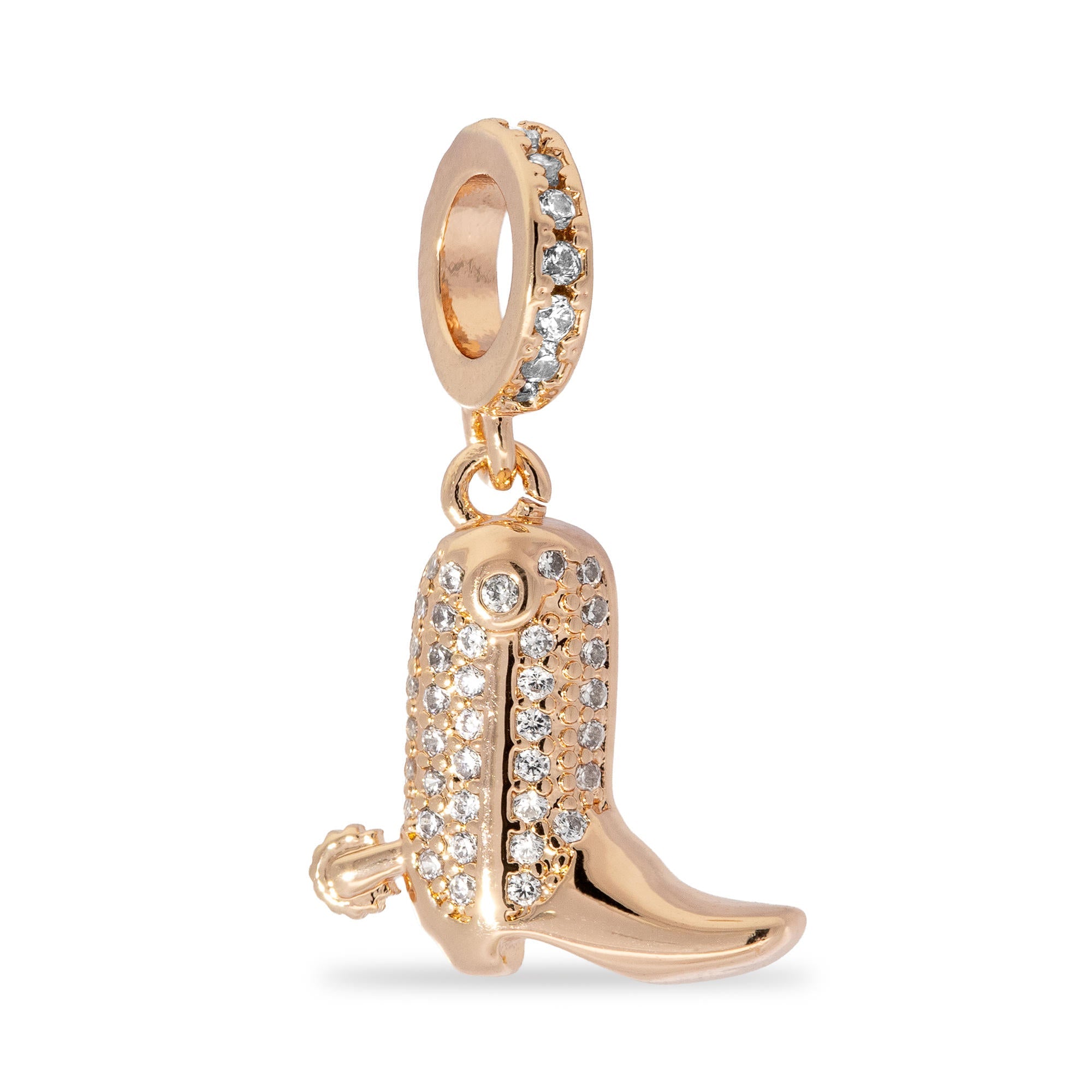 Charm de bota vaquera con circonias 13mm