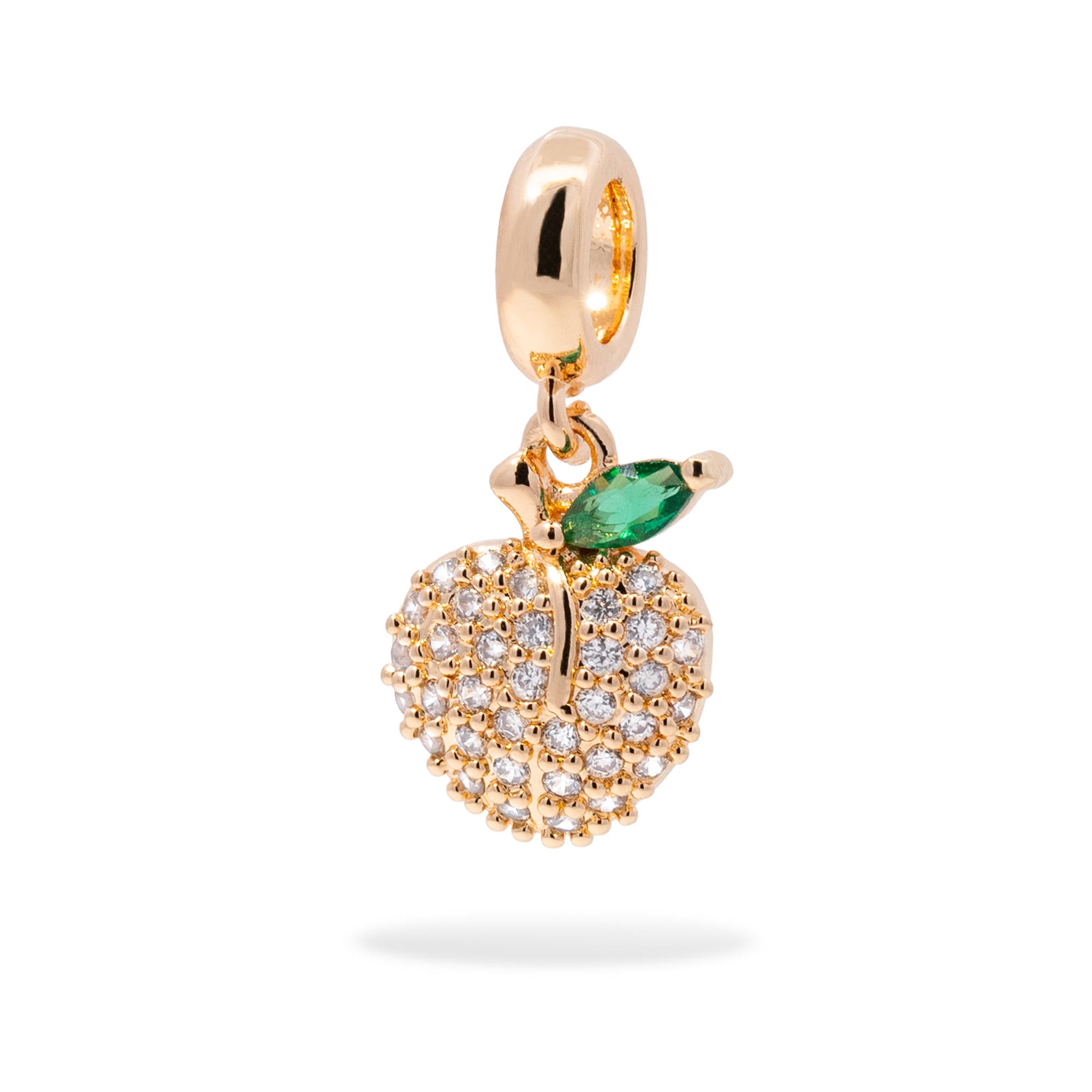 Charm de durazno con circonias 12mm