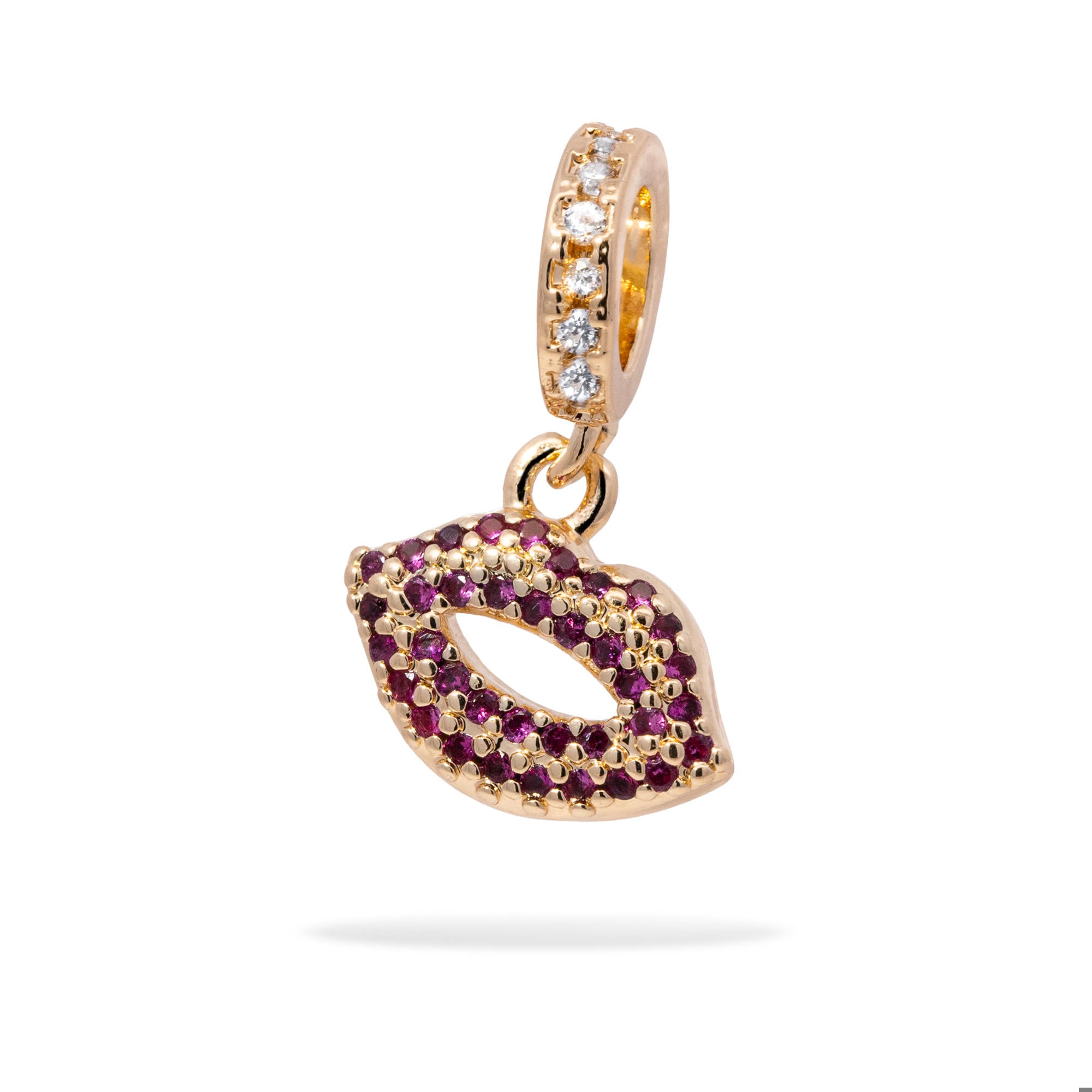 Charm de labios con circonias 8mm