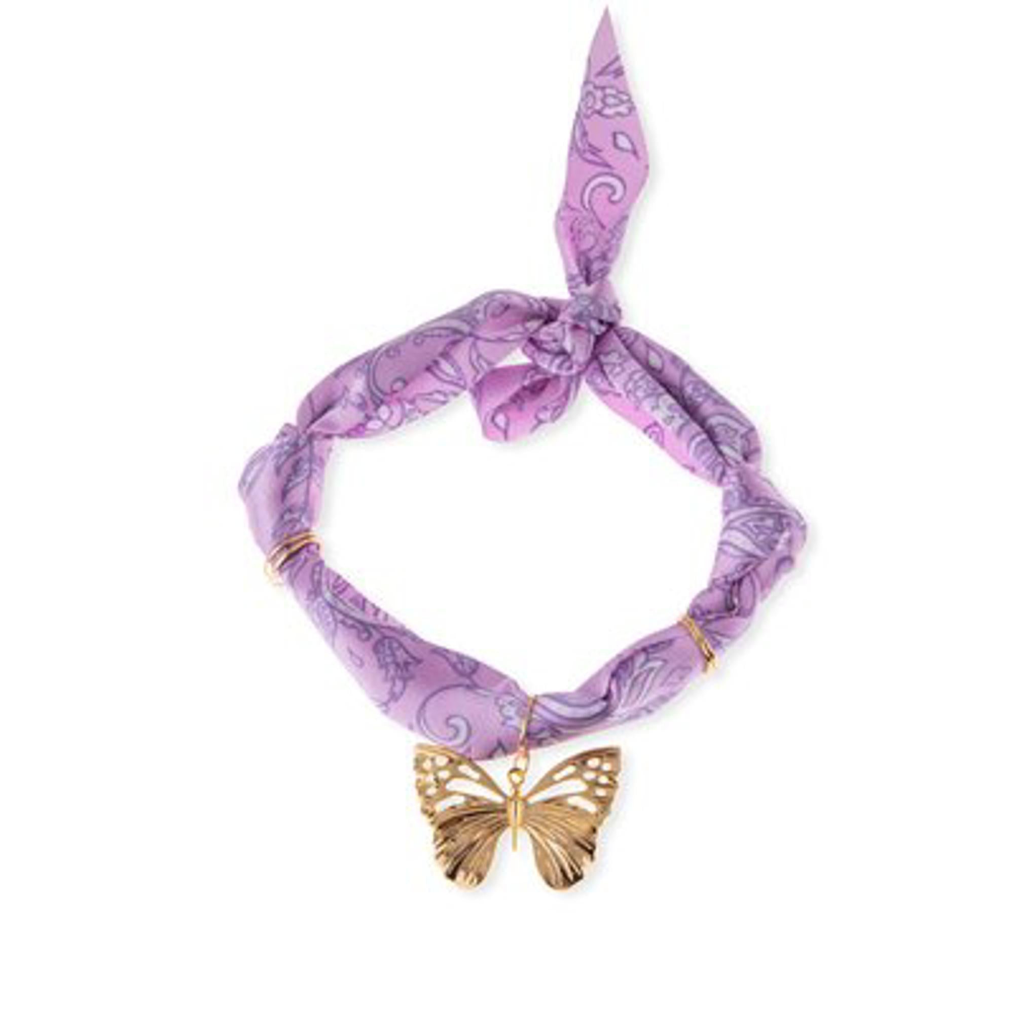 Bandana con dije de mariposa calada 55cm