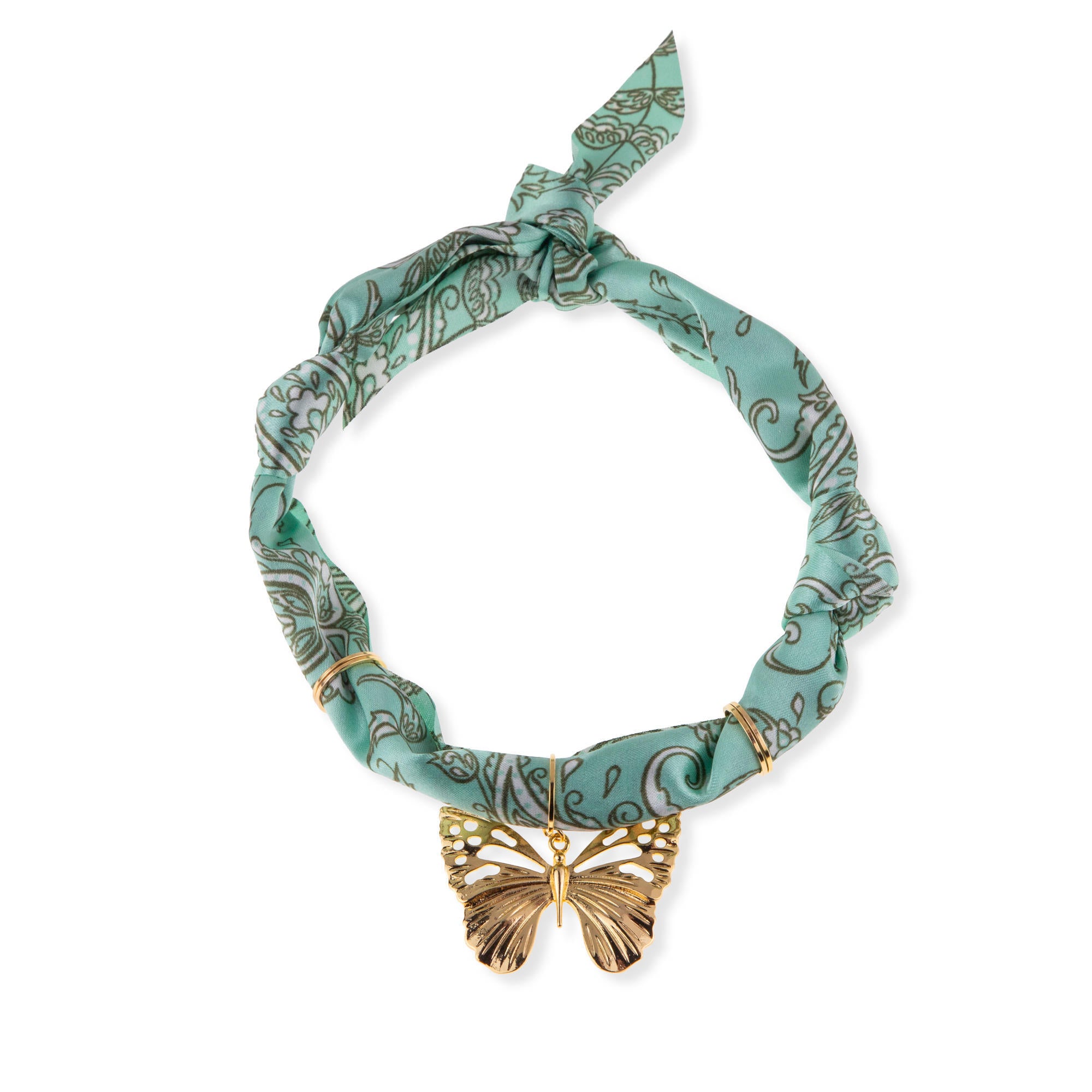 Bandana con dije de mariposa calada 55cm