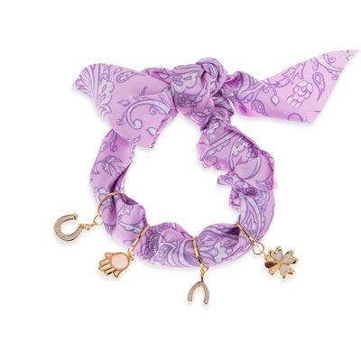 Bandana con dijes de la buena suerte con madre perla 65cm