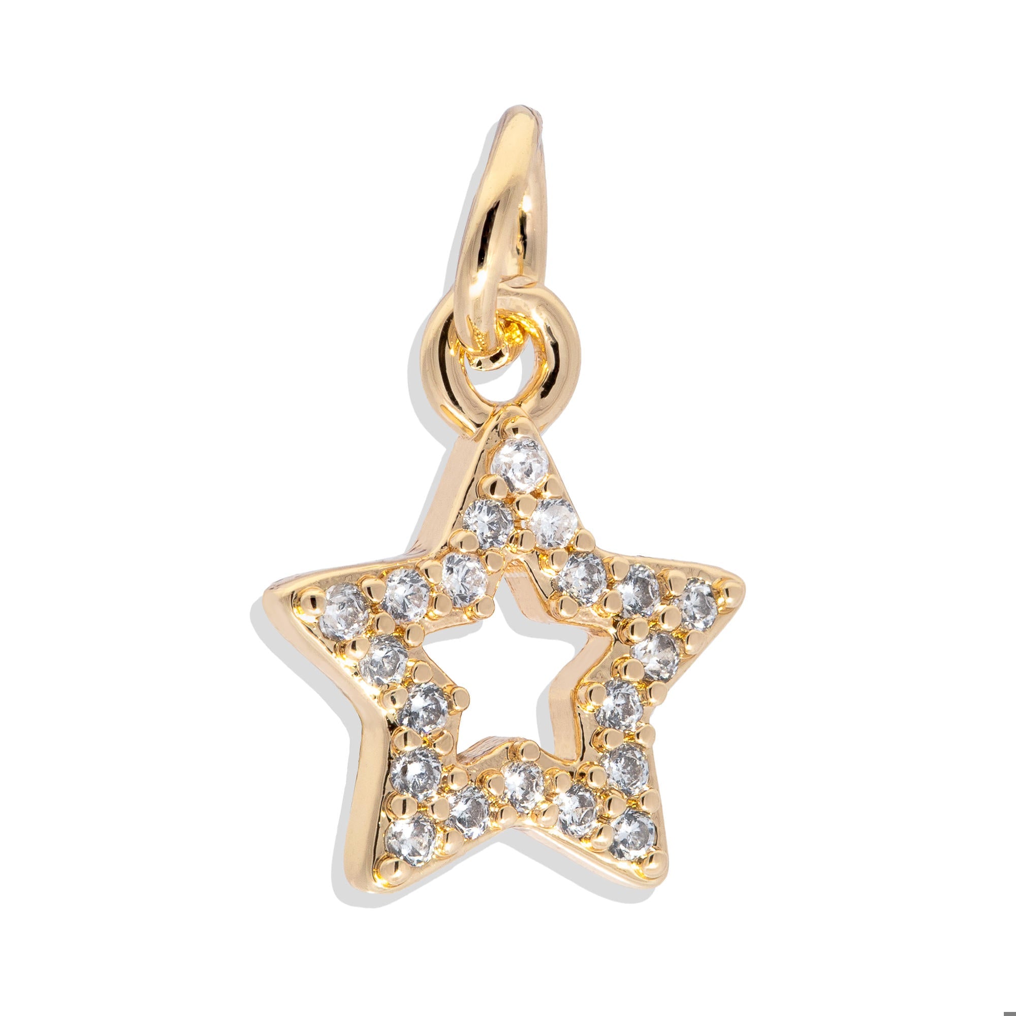 Dije silueta de estrella con circonias 9mm