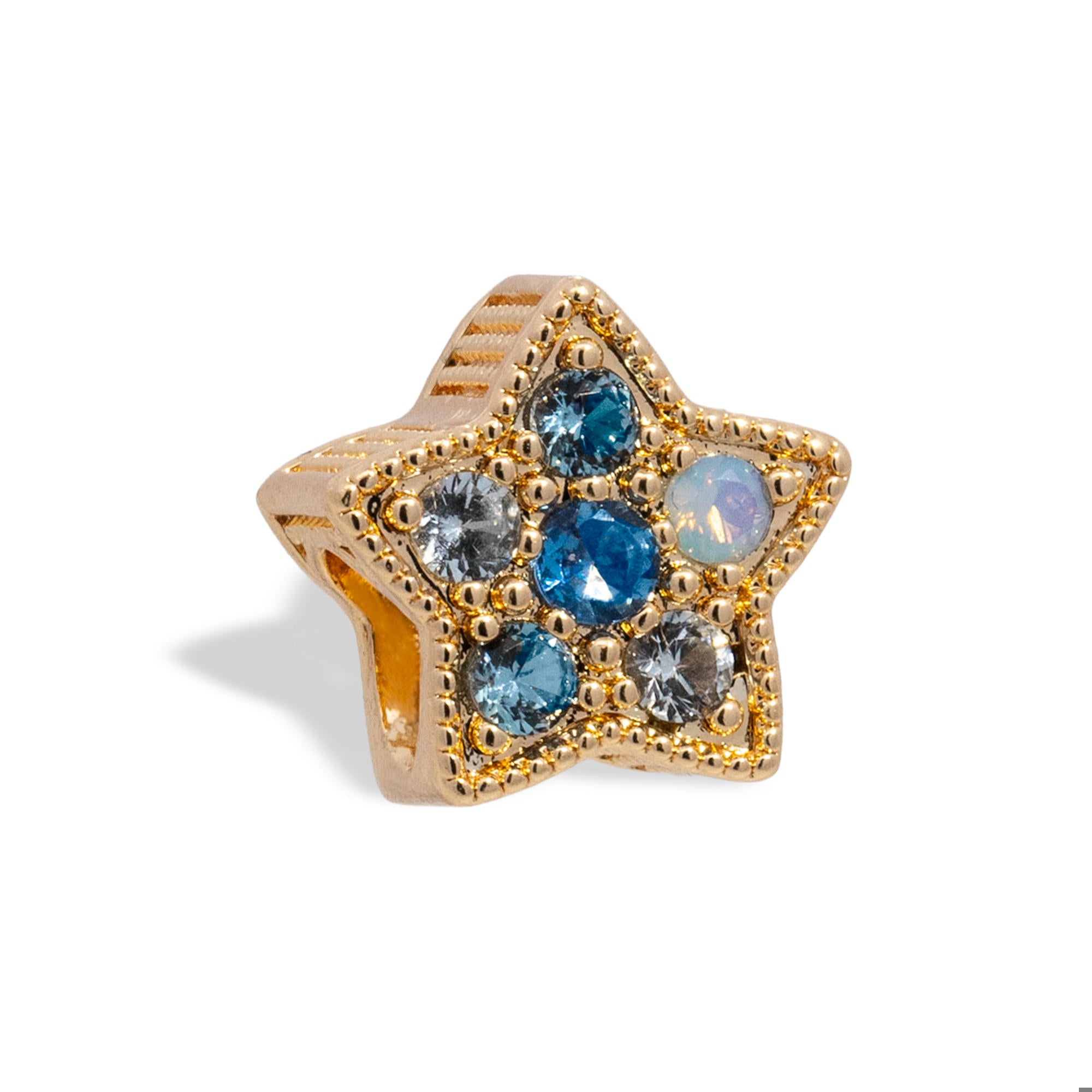 Charm de estrella con circonias azules 10mm