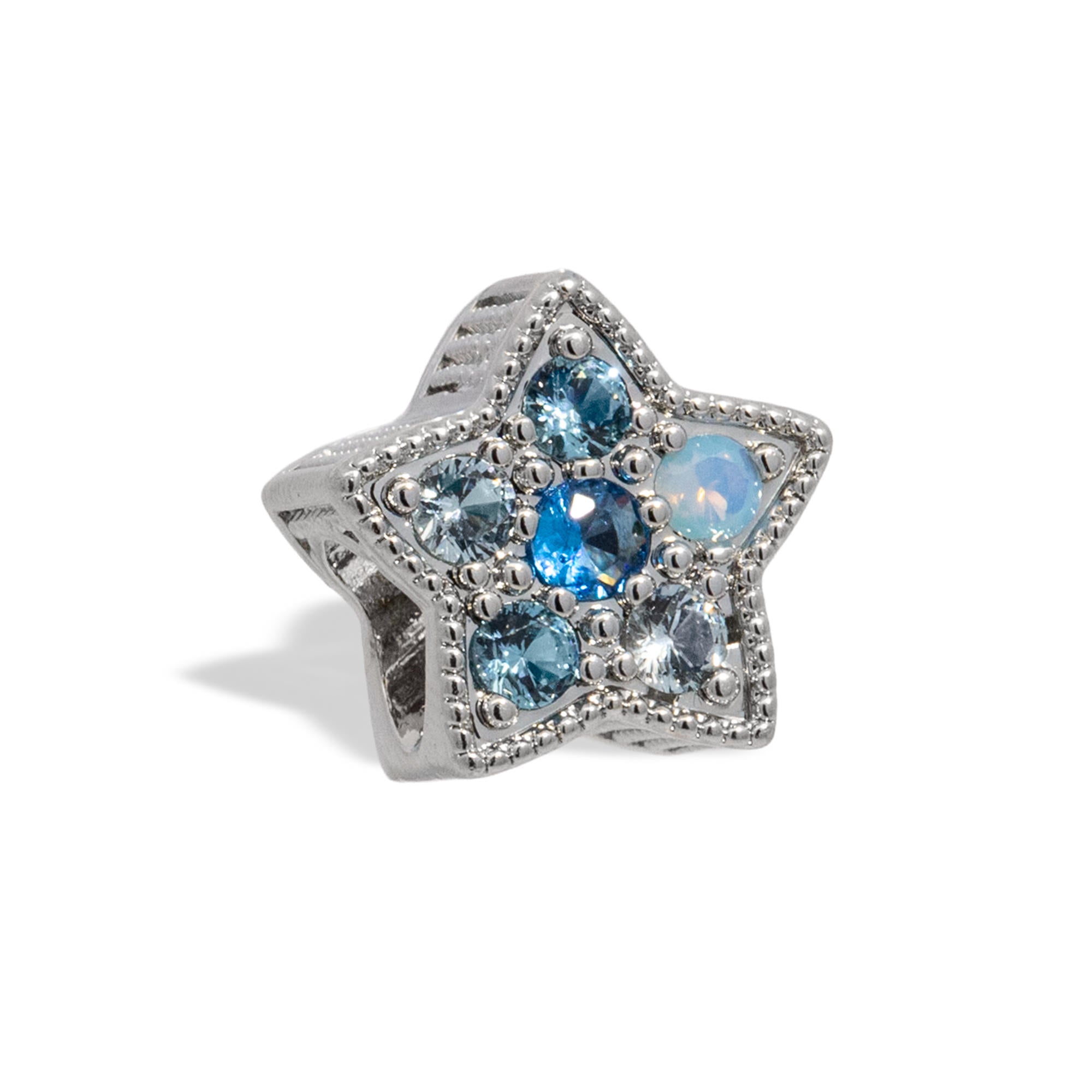 Charm de estrella con circonias azules 10mm