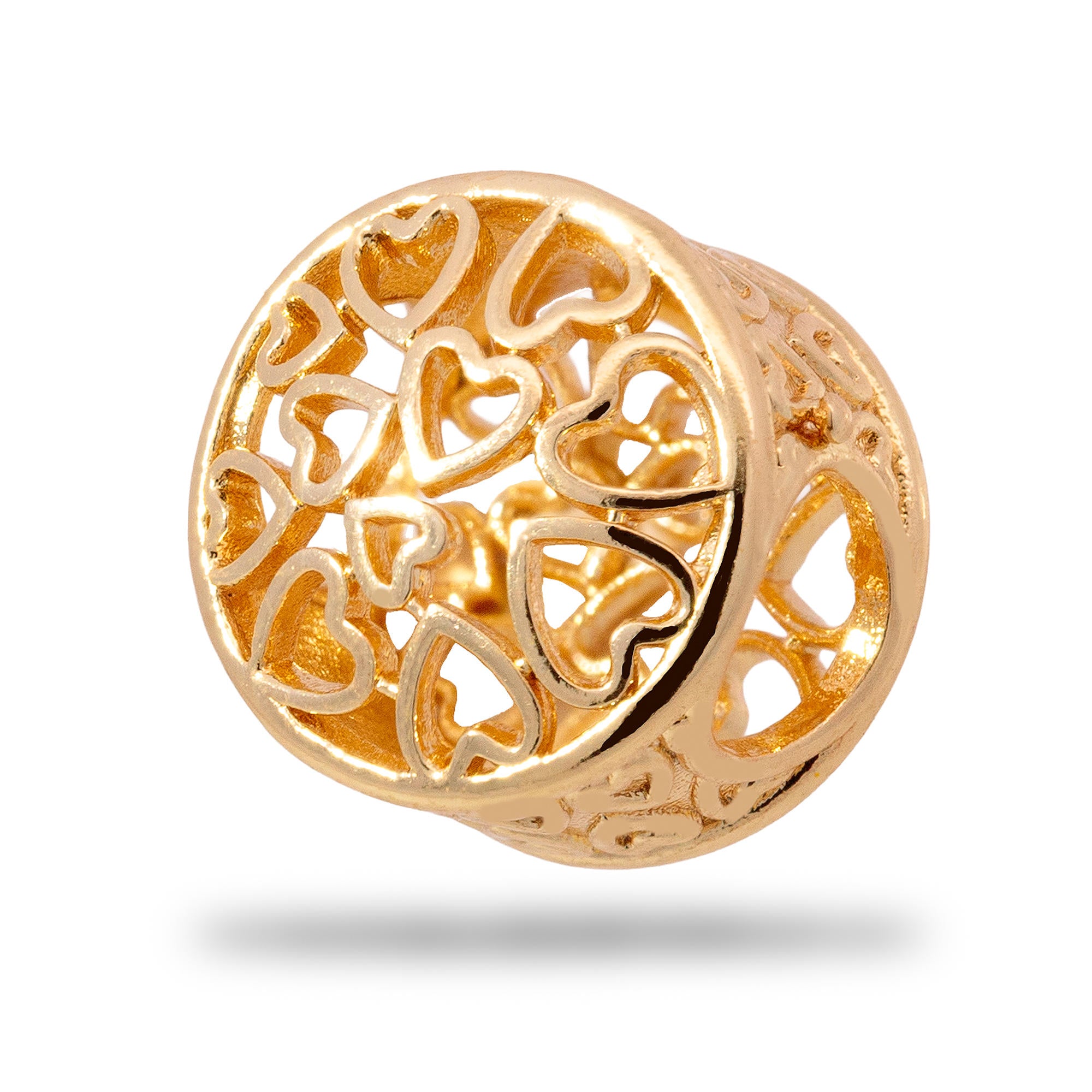 Charm de tambor con corazones calados 10mm