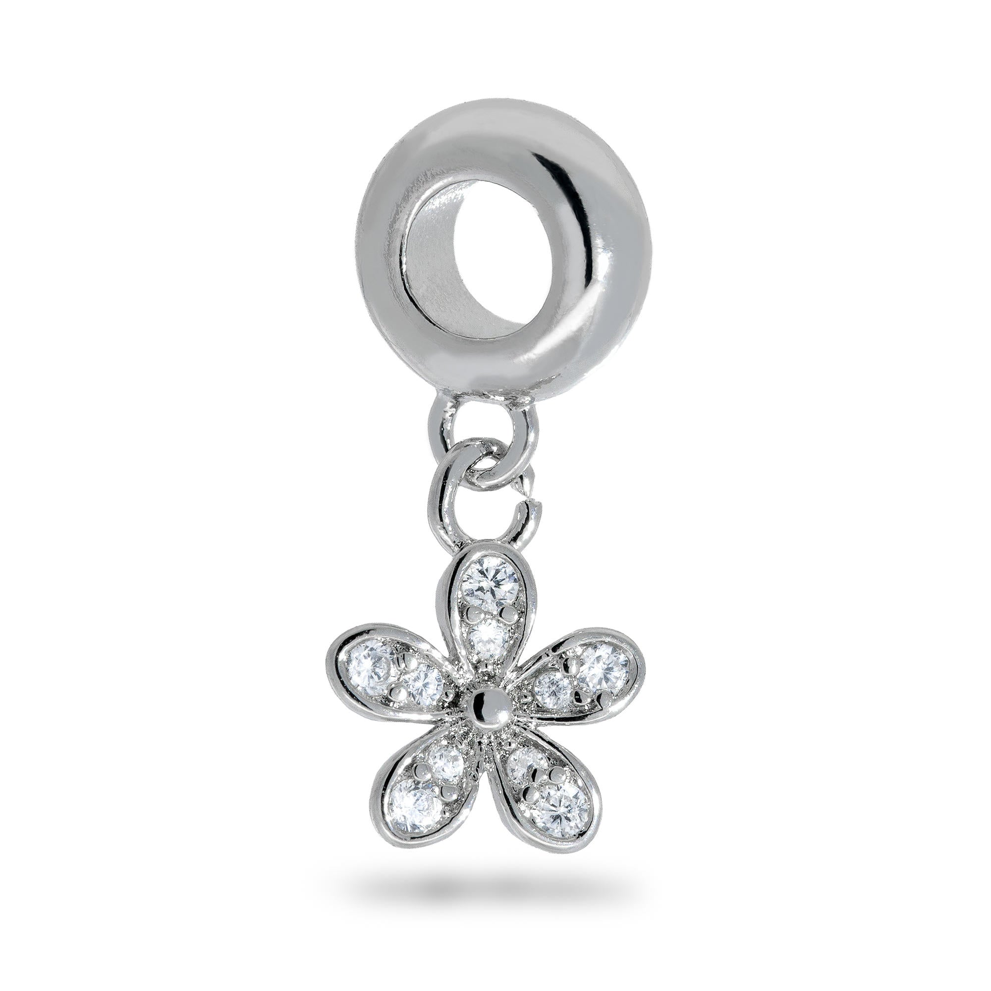 Charm de flor con circonias 8mm