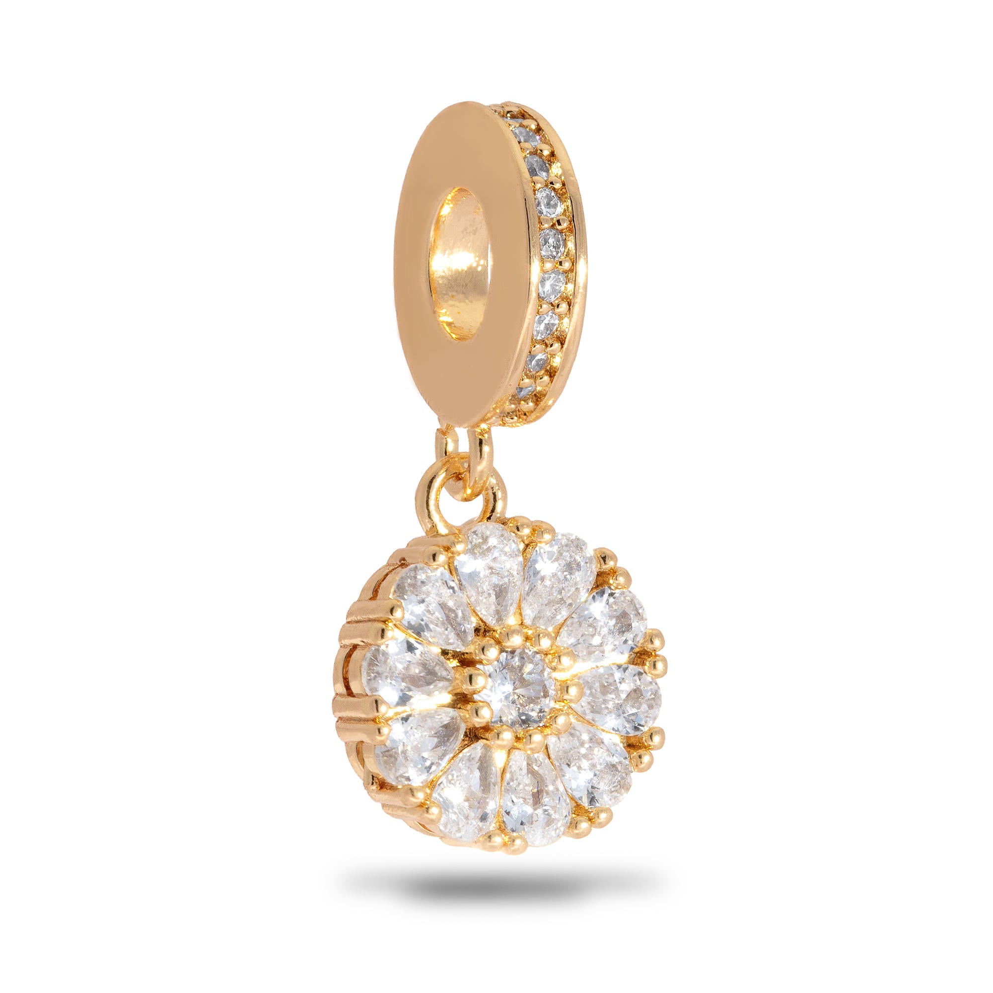 Charm de flor con circonias 9mm
