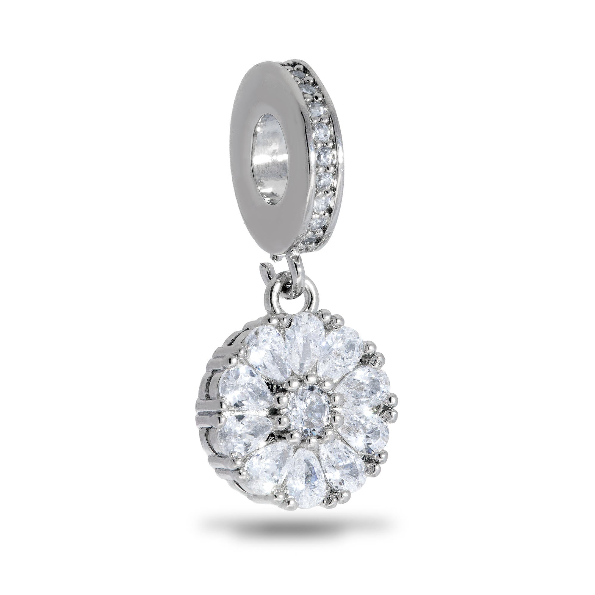 Charm de flor con circonias 9mm