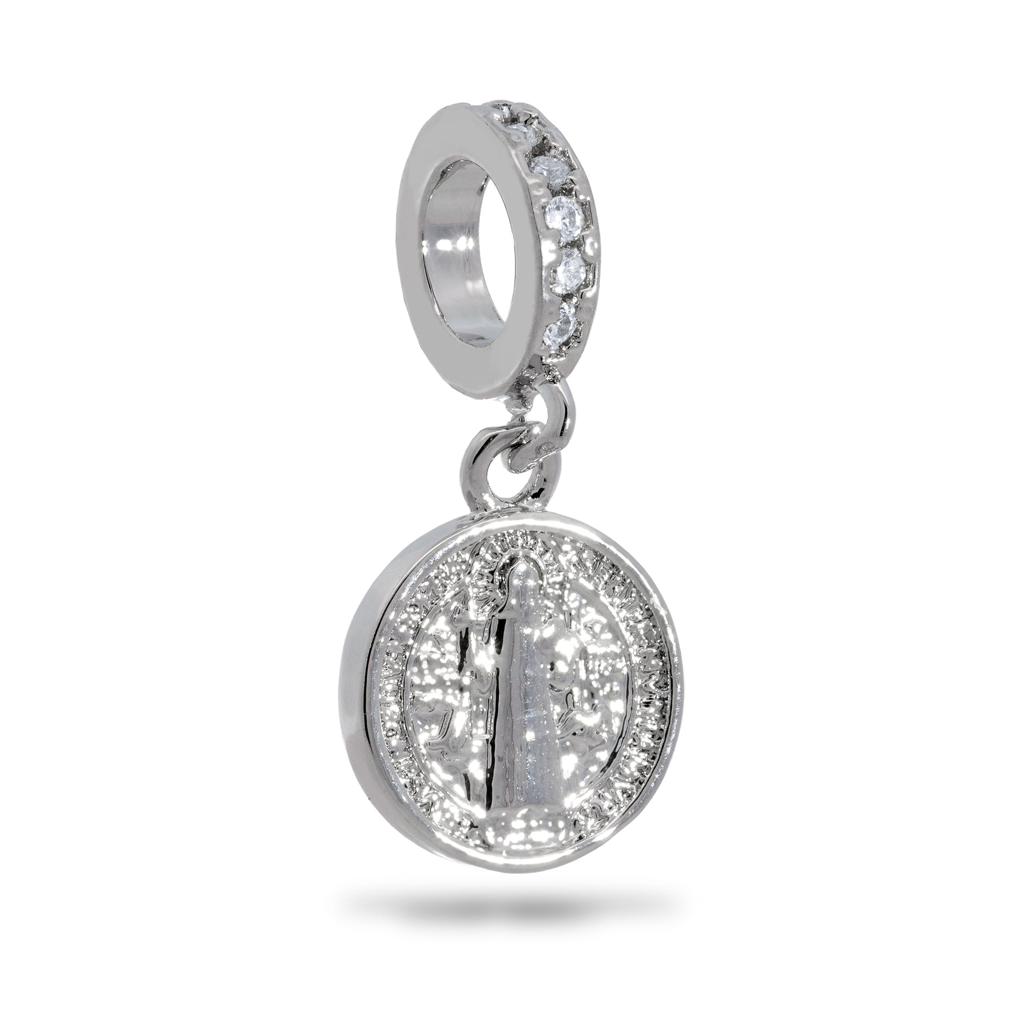 Charm medalla de san benito con circonias 10mm
