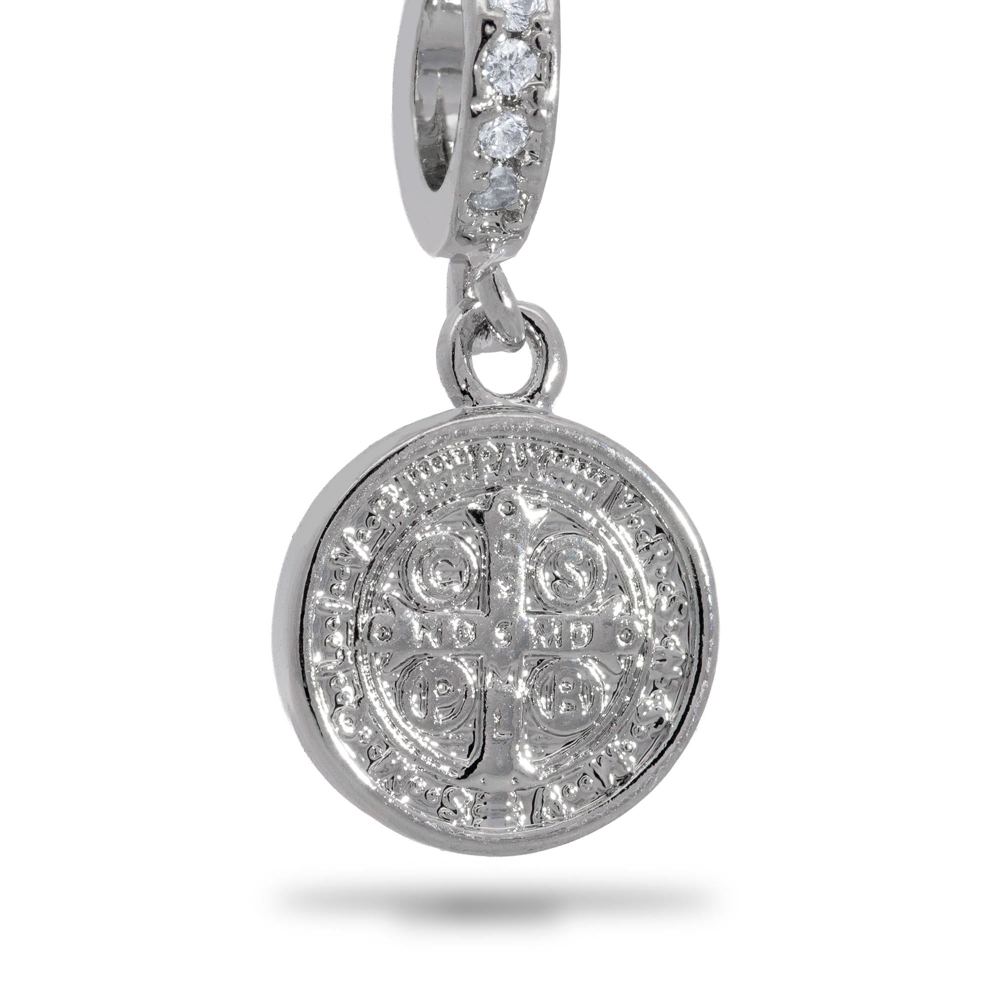 Charm medalla de san benito con circonias 10mm