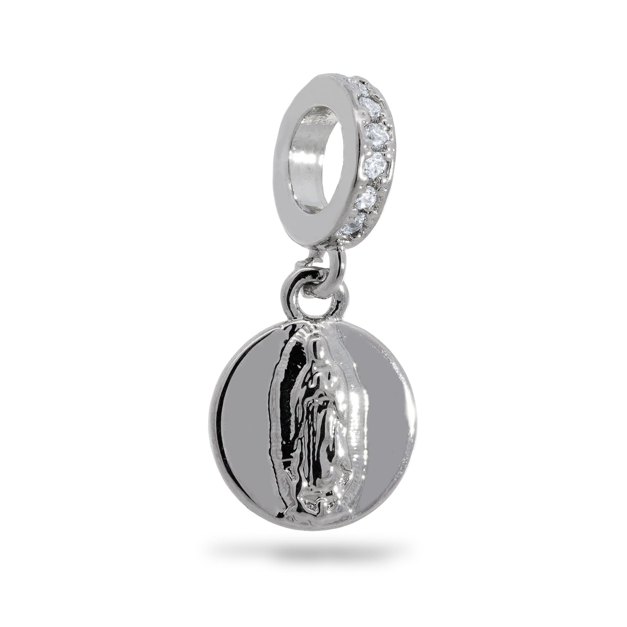 Charm con Medalla Virgen de Guadalupe con circonias 10mm