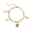 Pulsera mano fatima madre perla  trebol circonias 20cm