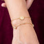 Pulsera doble san benito corazones 21cm