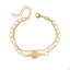 Pulsera doble con medalla de san benito y circonias 20cm