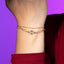 Pulsera doble con medalla virgen de guadalupe y circonias 20cm