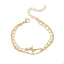 Pulsera doble de eslabones dije de fe 20cm