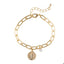 Pulsera eslabon perla medalla san benito 20cm