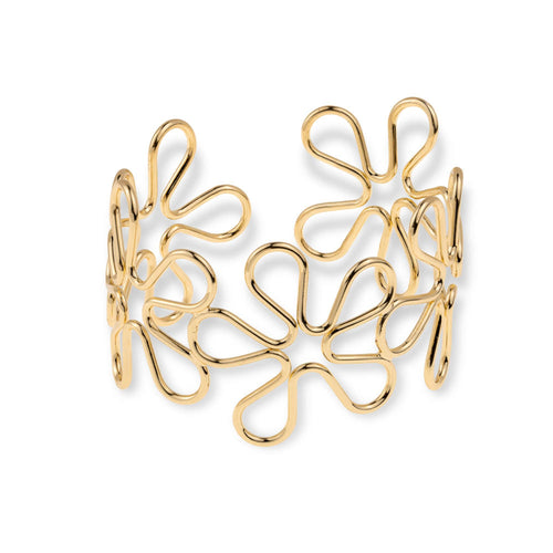 Brazalete ajustable siluetas de flores 35mm