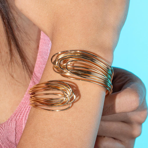 Brazalete ajustable lineas asimetricas entrelazadas 45mm