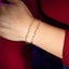 Pulsera doble de corazones madre perla 21cm