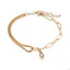 Pulsera mixta de eslabon largo y circonia en gota 16-21cm