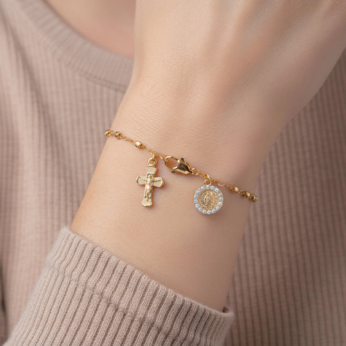 Misterio con Medalla de San Benito y circonias 19cm