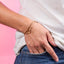 Pulsera doble de balines y cadena torsal con corazon 16-20cm
