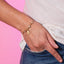 Pulsera ajustable balines con Virgen de Guadalupe y circonias 9mm