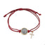 Pulsera ajustable de hilo Medalla de San Benito y Cruz con circonias 26cm