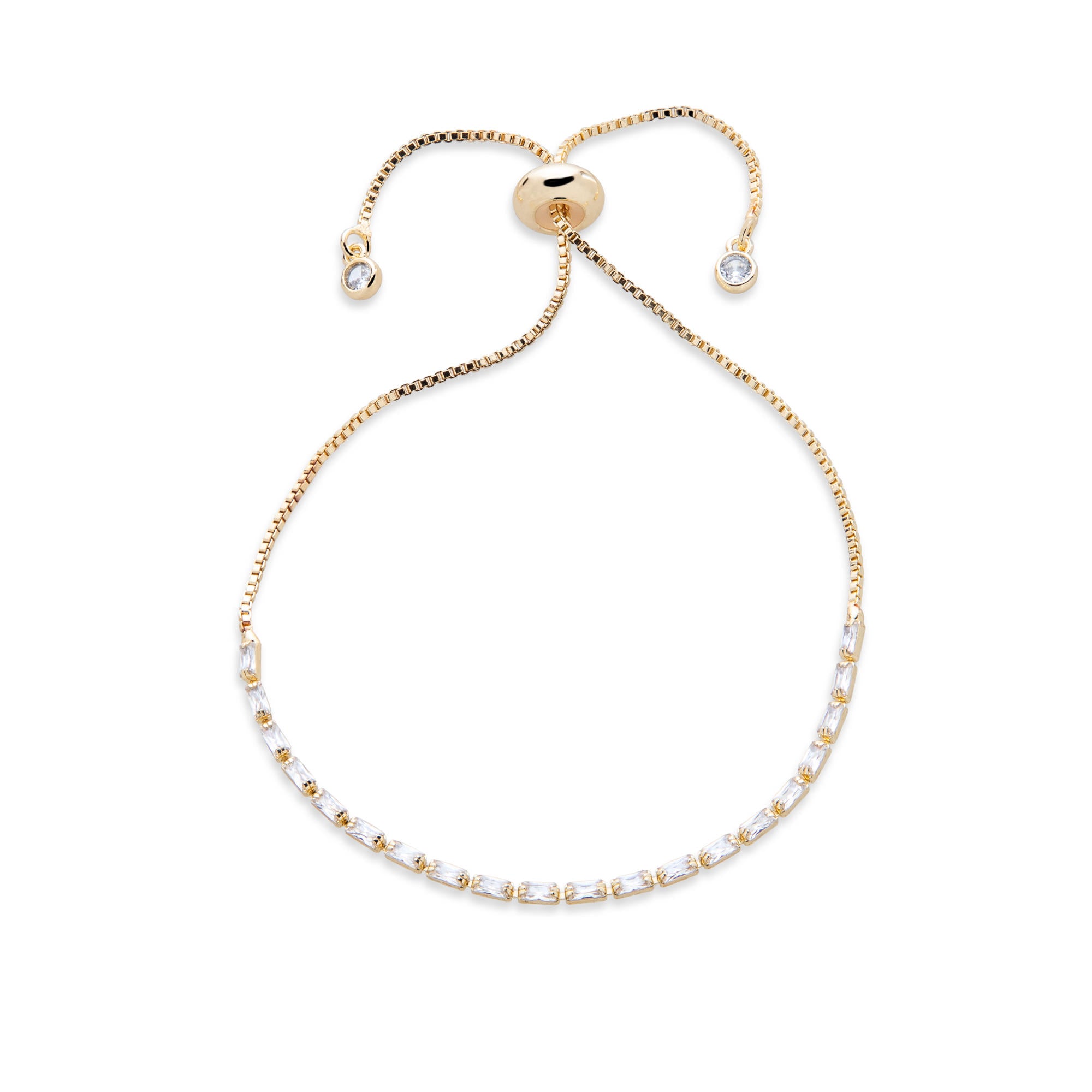 Pulsera de tenis ajustable con circonia baguete  2mm