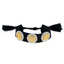 Pulsera ajustable negra tejida con medalla san benito 20mm