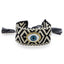 Pulsera ajustable textil con ojo turco y esferas 38mm
