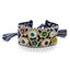 Pulsera ajustable textil con ojos turcos y esferas 38mm