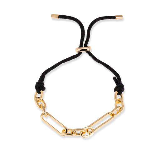 Pulsera de hilo ajustable cadena eslabon largo 3x1 7mm