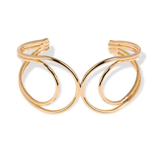 Brazalete ajustable irregular calado con lineas onduladas 34mm