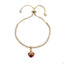 Pulsera ajustable circonias y sagrado corazon esmaltado 24cm