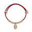 Pulsera de cordon ajustable con cuentas y Medalla Virgen de Guadalupe 24cm