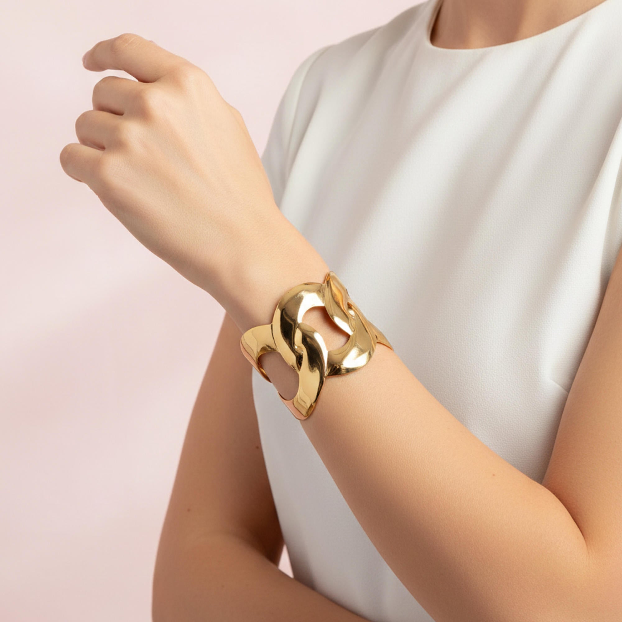 Brazalete ajustable con diseño de eslabones de cadena 55mm
