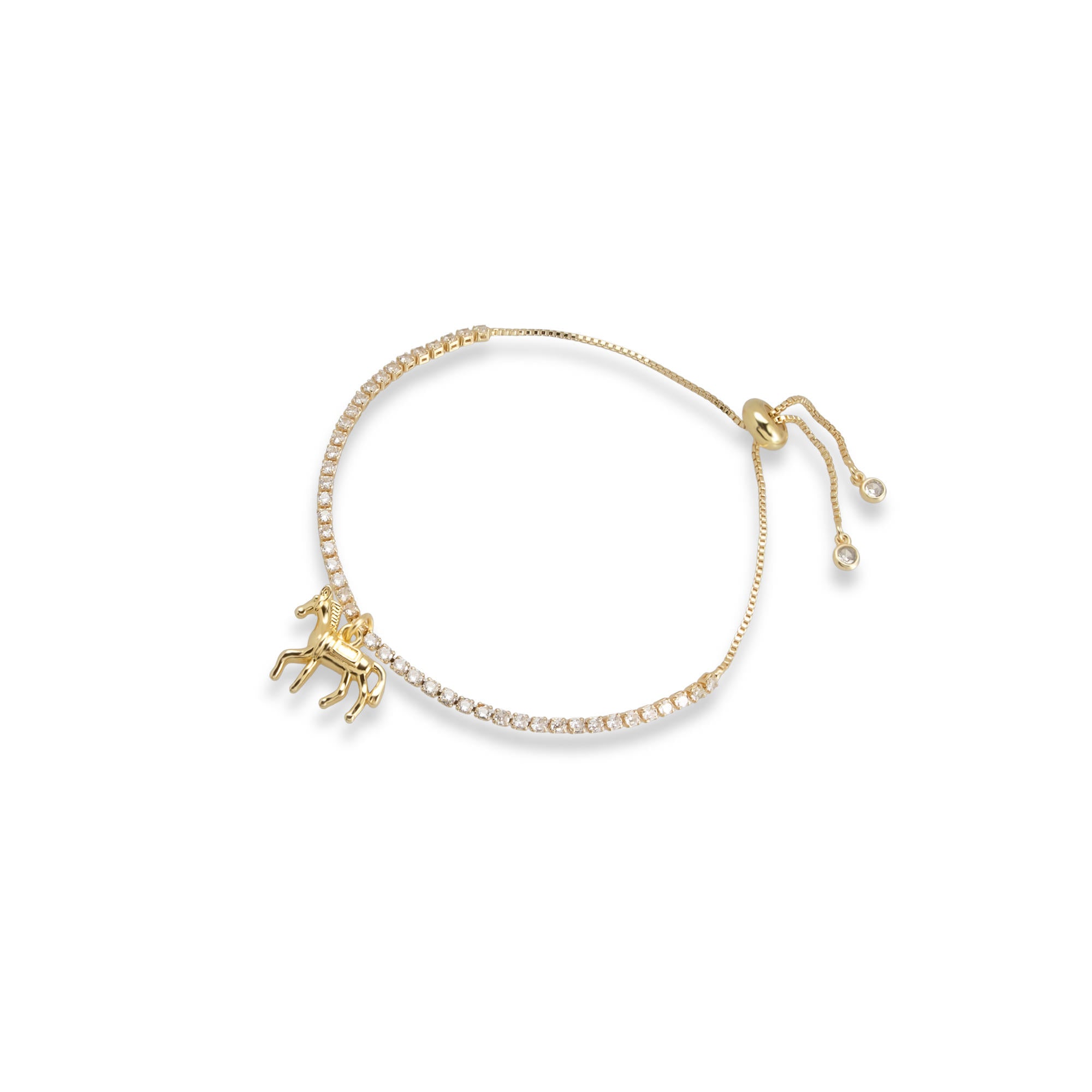 Pulsera de tenis ajustable caballo y circonias 16mm