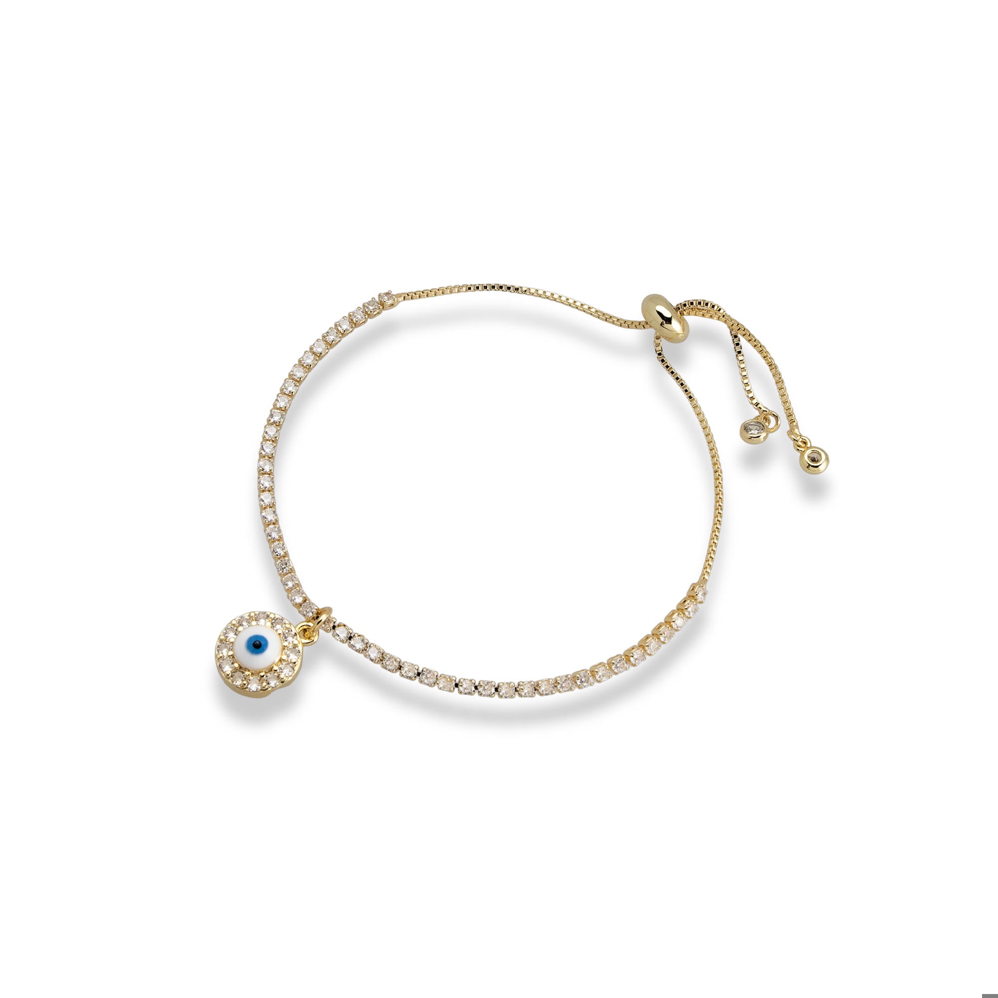 Pulsera de tenis ajustable ojo con circonias 18mm