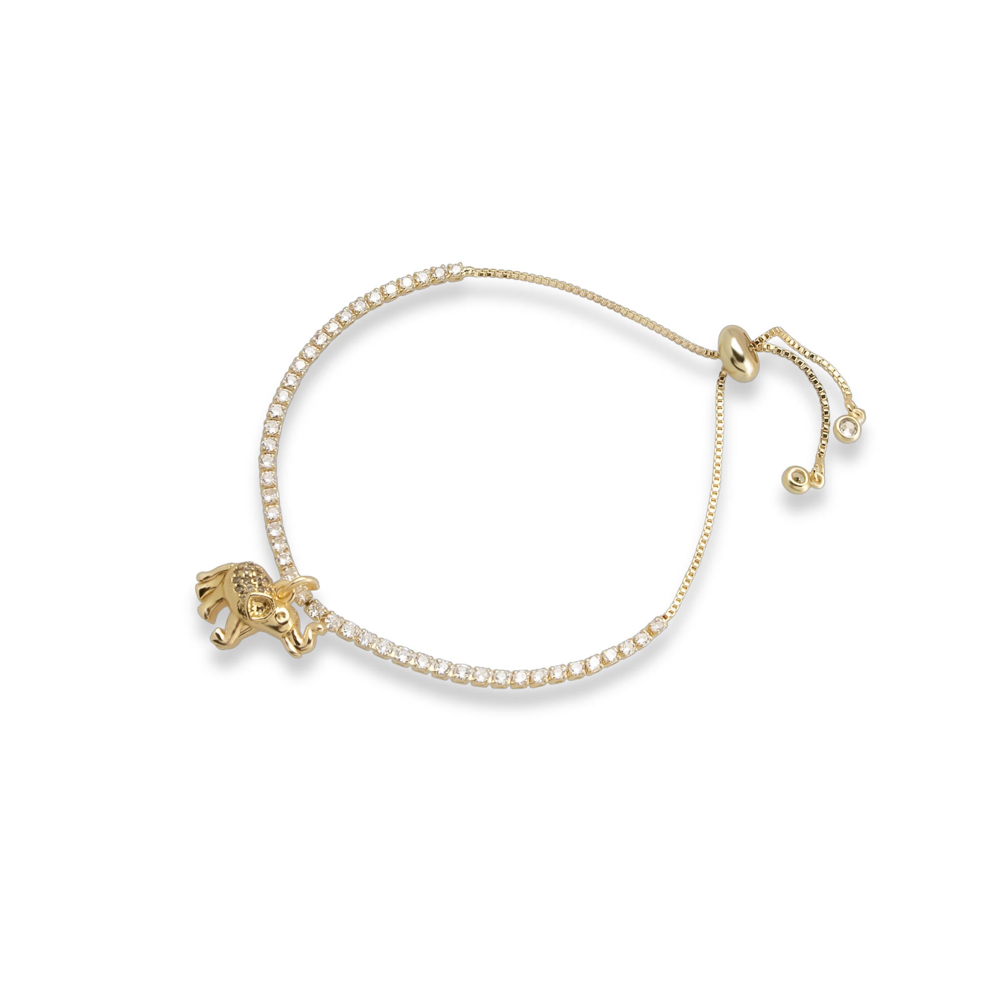 Pulsera de tenis ajustable elefante con circonias 15mm