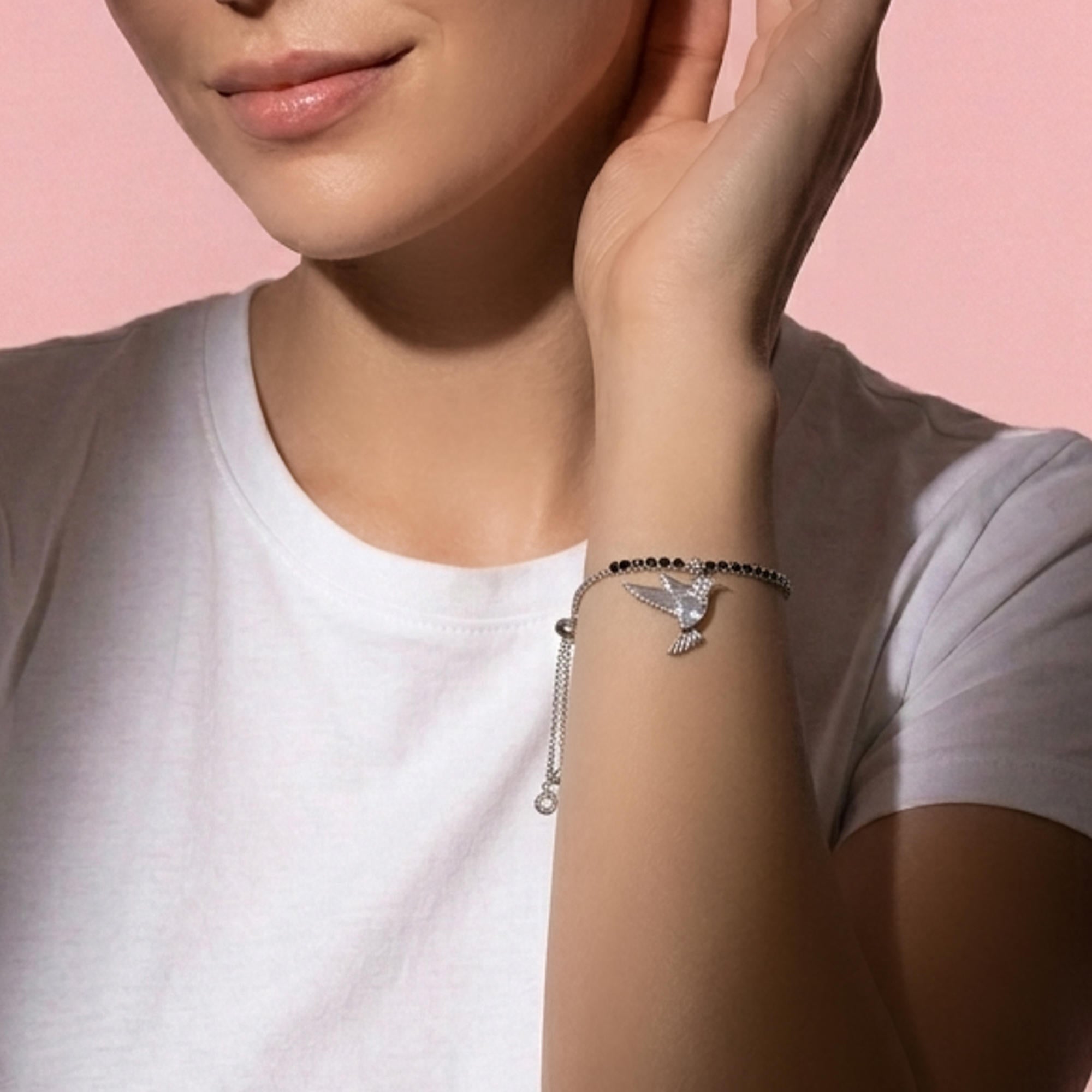 Pulsera de tenis ajustable colibri con circonias 20mm