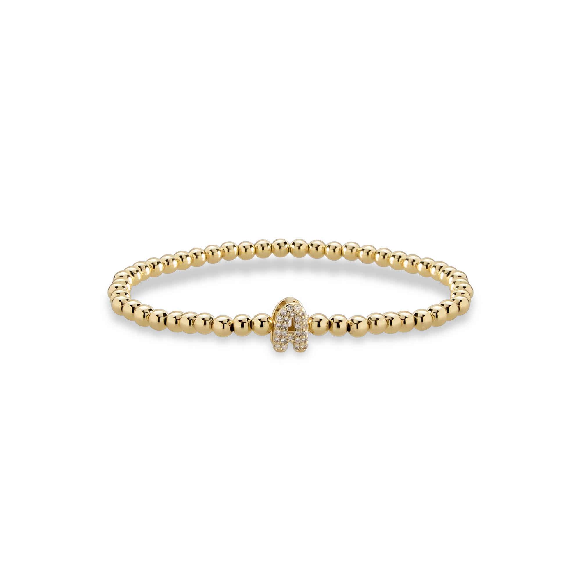 Pulsera ajustable de balines con letra 10mm
