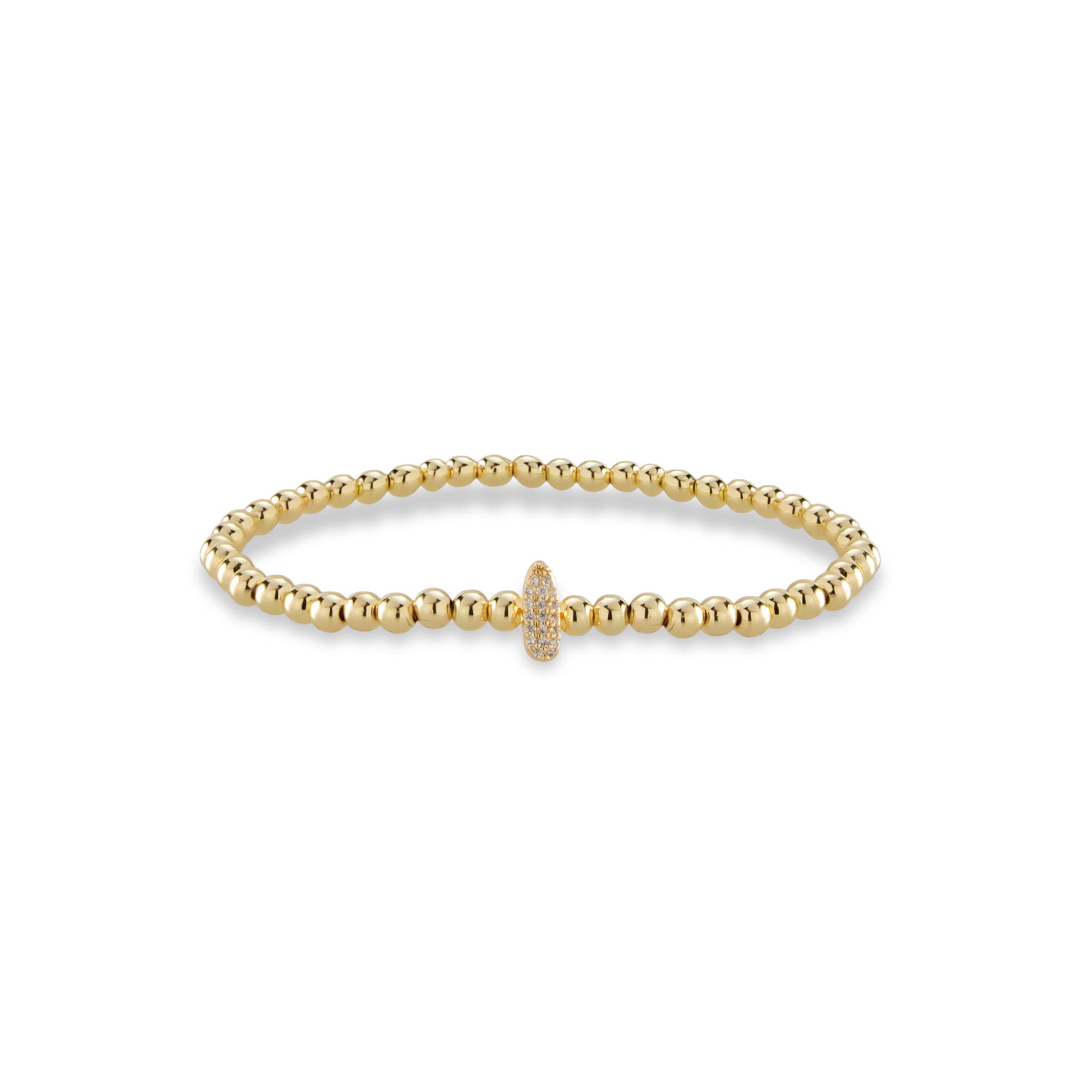Pulsera ajustable de balines con letra 10mm