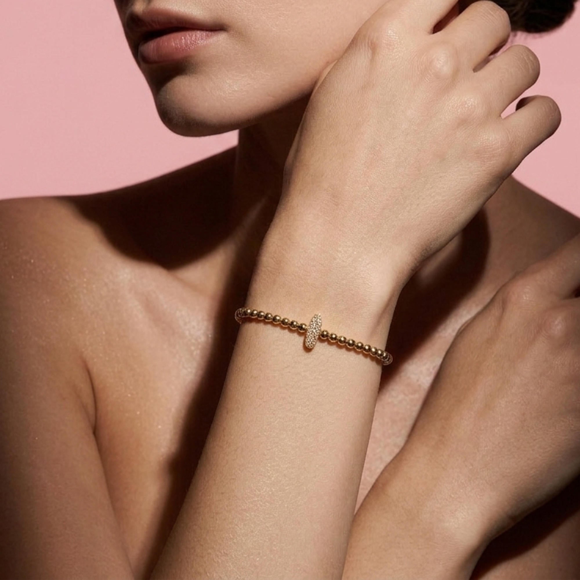 Pulsera ajustable de balines con letra 10mm