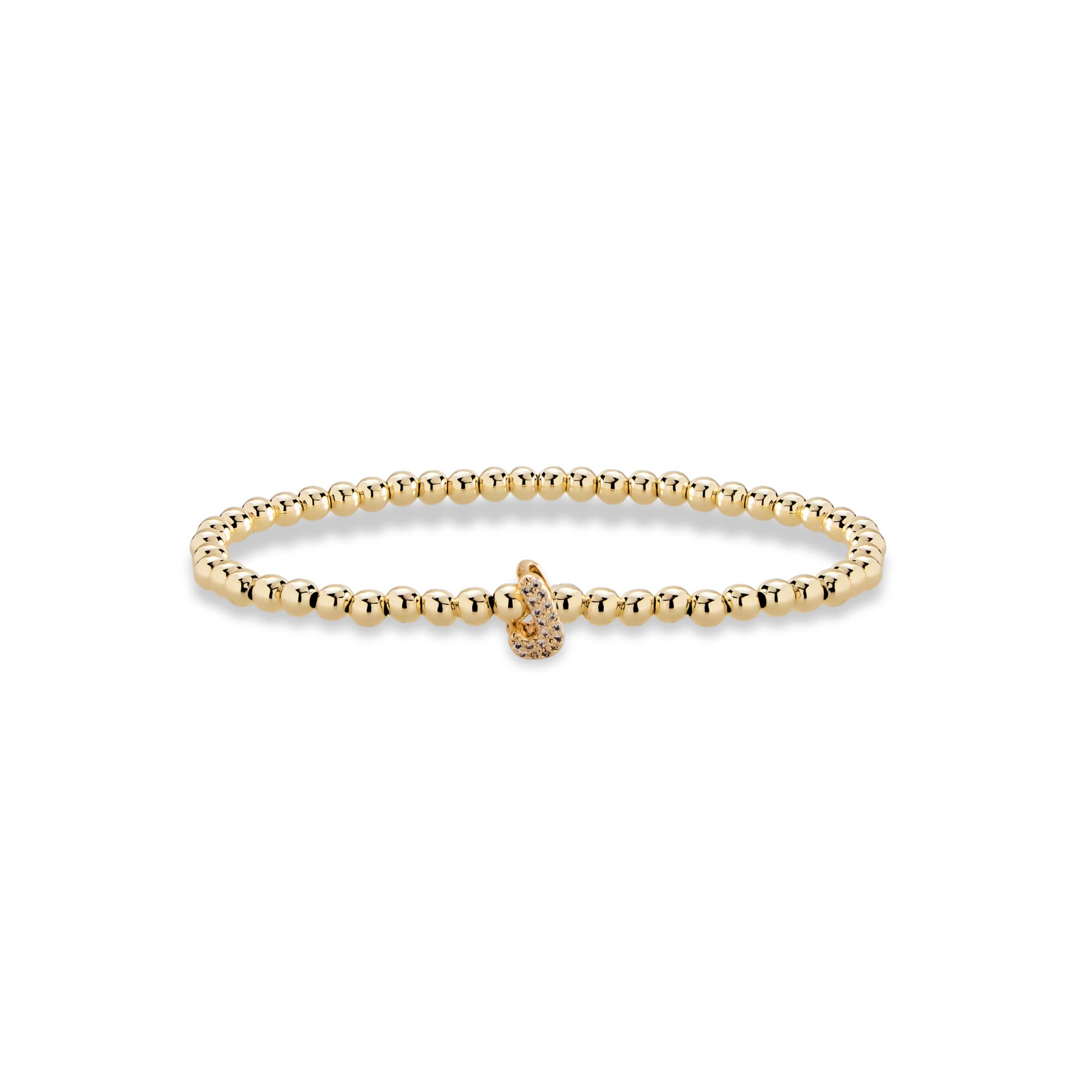 Pulsera ajustable de balines con letra 10mm